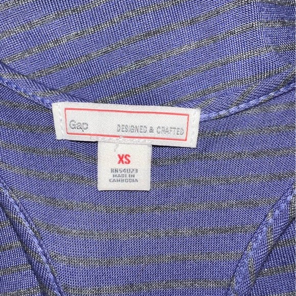 GAP Women's Purple with Gray Stripes Racerback Midi Tank Dress XS - Picture 5 of 6
